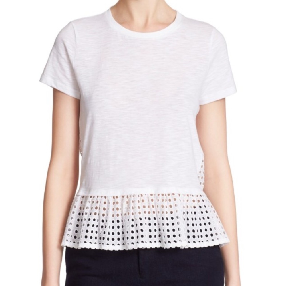 Kate Spade White T Shirt with Eyelet Detail